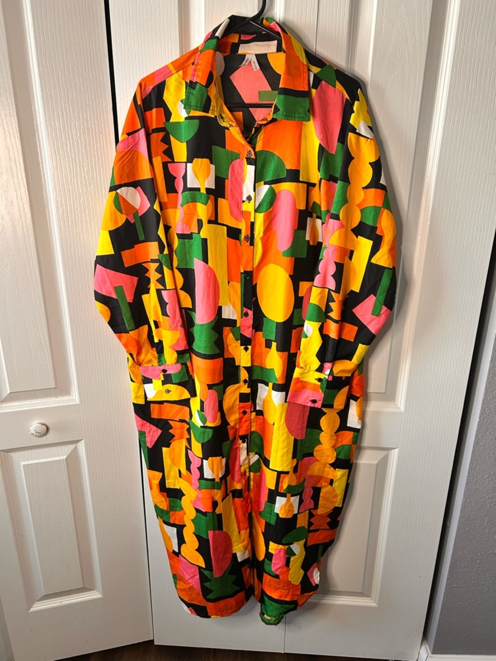 Live 4 Truth Womens 2X Long
Sleeve Button Down Maxi Shirt
Dress Multicolored